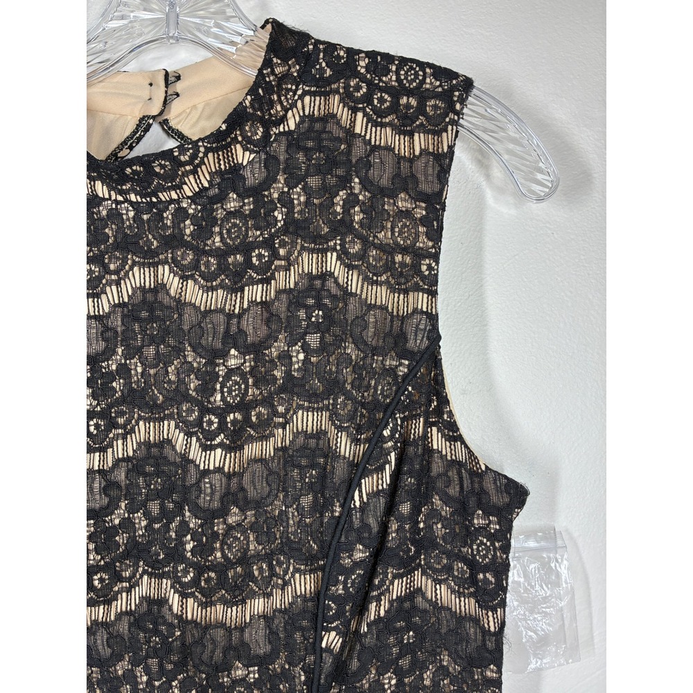 City Triangles Black Lace Nude Lined A Line Dress Keyhole Back Women's XL - Picture 3 of 13